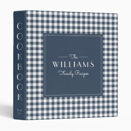 Blue Gingham Farmhouse Family Recipe Cookbook 1" Multomap