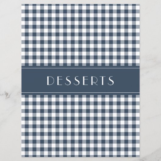 Blue Gingham Farmhouse Family Recipe Organizers (Voorkant)