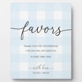 Blue Gingham Favors Sign Fotoplaat (Voorkant)