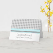 Blue Gingham feliciteert de nieuwe baby Kaart (Gele Bloem)