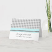 Blue Gingham feliciteert de nieuwe baby Kaart (Voorkant)