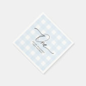 Blue Gingham First Birthday Paper Napkin Servet (Hoek)