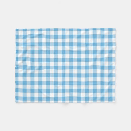 Blue Gingham Fleece Deken (Voorkant (Horizontaal))