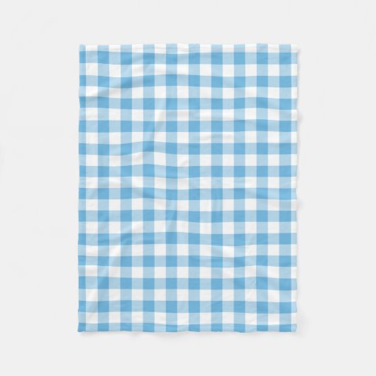 Blue Gingham Fleece Deken (Voorkant)