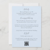 Blue Gingham  Floral Budget Wedding Kaart (Achterkant)