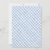 Blue Gingham Floral One Silly Goose 1st Birthday Kaart (Achterkant)
