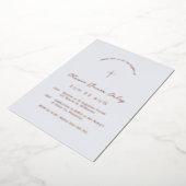 Blue Gingham Folie Baptism Christening Uitnodiging (Gedraaid)