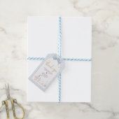 Blue Gingham Gekke Goose Baby shower Favorietentje Cadeaulabel (Met Touw)