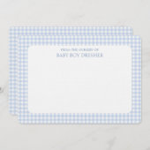 Blue Gingham gepersonaliseerd Notitiekaartje (Voorkant / Achterkant)