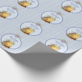 Blue Gingham gepersonaliseerde jongens verjaardag Cadeaupapier (Hoek)