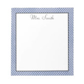Blue Gingham geruit Notitieblok (Voorkant)