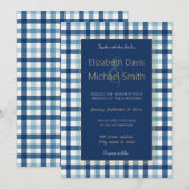 Blue Gingham geruit patroon Kaart (Voorkant / Achterkant)