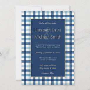 Blue Gingham geruit patroon Kaart