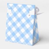 Blue Gingham geruite patroon gunst box Bedankdoosjes (Achterkant)