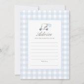Blue Gingham Golf Baby shower advies Kaart (Voorkant)