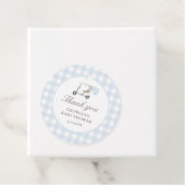 Blue Gingham Golf Baby shower Bedankjes Labels (In situ)