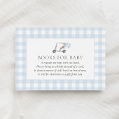 Blue Gingham Golf Baby shower Boeken voor Baby Informatiekaartje