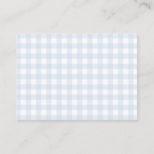 Blue Gingham Golf Baby shower Boeken voor Baby Informatiekaartje (Achterkant)