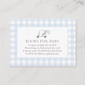 Blue Gingham Golf Baby shower Boeken voor Baby Informatiekaartje (Voorkant)