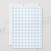 Blue Gingham Golf Baby shower Kaart (Achterkant)