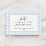 Blue Gingham Golf Baby shower Luier Raffle ticket Informatiekaartje<br><div class="desc">Nodig vrienden en familie uit om deel te nemen aan een luierloterij met deze elegante golfkastkaart van het baby shower.</div>