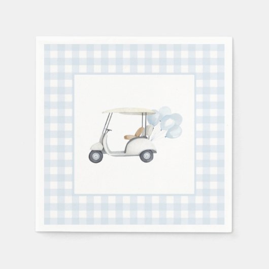 Blue Gingham Golf Baby shower Servet (Voorkant)