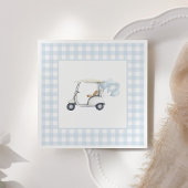 Blue Gingham Golf Baby shower Servet