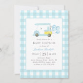 Blue Gingham Golf Boy Baby shower Kaart (Voorkant)