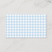 Blue Gingham Goose Baby shower Luier Raffle Informatiekaartje (Achterkant)