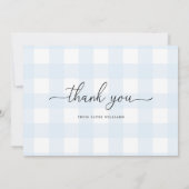 Blue Gingham - Hartelijk dank Kaart (Achterkant)