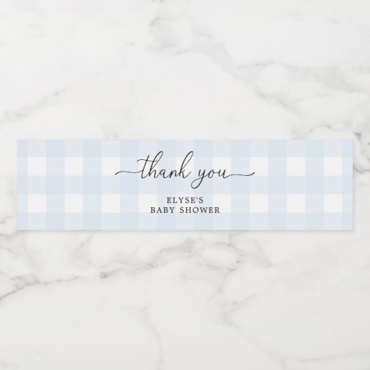 Blue Gingham Hartelijk dank voor het etiket op de  (Enkel label)