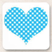 Blue Gingham Heart Design Onderzetter (Voorkant)