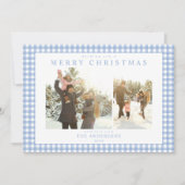 Blue Gingham heeft twee foto's gemaakt Feestdagenkaart (Voorkant)