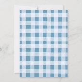 Blue Gingham Herfst in Love Herfst Theme Baby show Kaart (Achterkant)