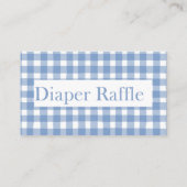 Blue gingham Highland Koe luierloterij Informatiekaartje (Achterkant)