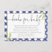 Blue gingham hout picknick zomer boek aanvraag informatiekaartje (Voorkant)