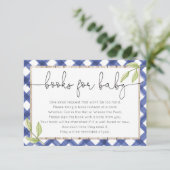 Blue gingham hout picknick zomer boek aanvraag informatiekaartje (Staand voorkant)