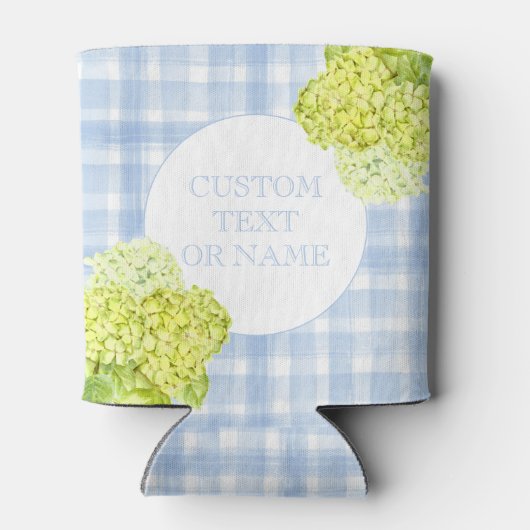 Blue Gingham Hydrangea Blikjeskoeler (Achterkant)