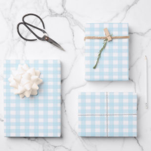 Blue Gingham Inpakpapier Vel