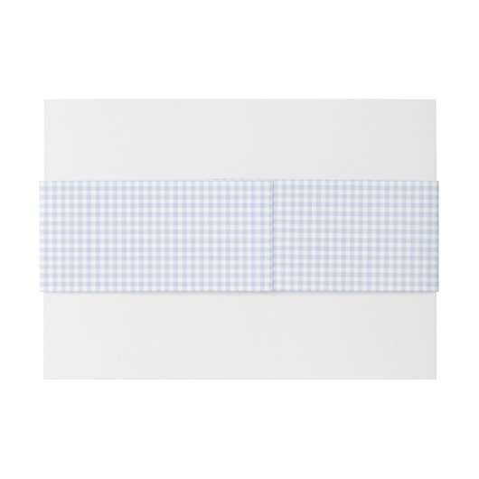 Blue Gingham Invitation Belly Band Uitnodigingen Wikkel (Achterkant Voorbeeld)