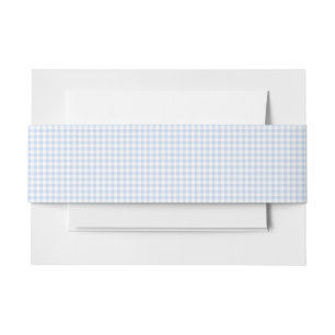 Blue Gingham Invitation Belly Band Uitnodigingen Wikkel