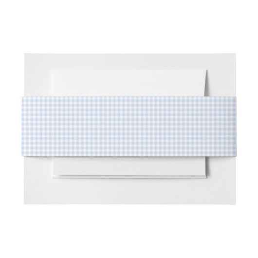 Blue Gingham Invitation Belly Band Uitnodigingen Wikkel (Voorkant Voorbeeld)