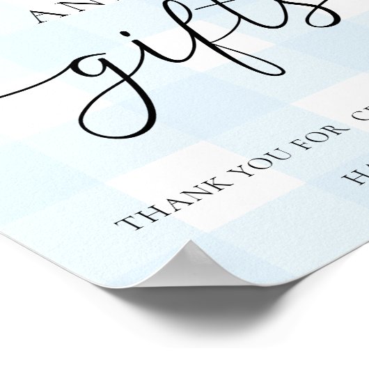 Blue Gingham Kaarten en geschenken Poster (Hoek)