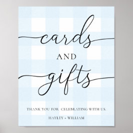Blue Gingham Kaarten en geschenken Poster