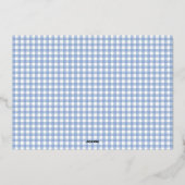 Blue Gingham Kerstfoto Folie Feestdagenkaart (Achterkant)