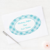 Blue Gingham Keuken Stickers (Envelop)