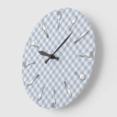 Blue Gingham Kitchen Clock - Land Western Grote Klok (Hoek)