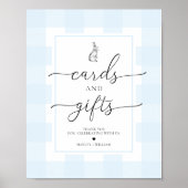 Blue Gingham Konijnkonijn Kaarten en geschenken Poster (Voorkant)