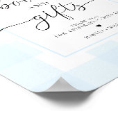 Blue Gingham konijntje boeken en geschenken Poster (Hoek)