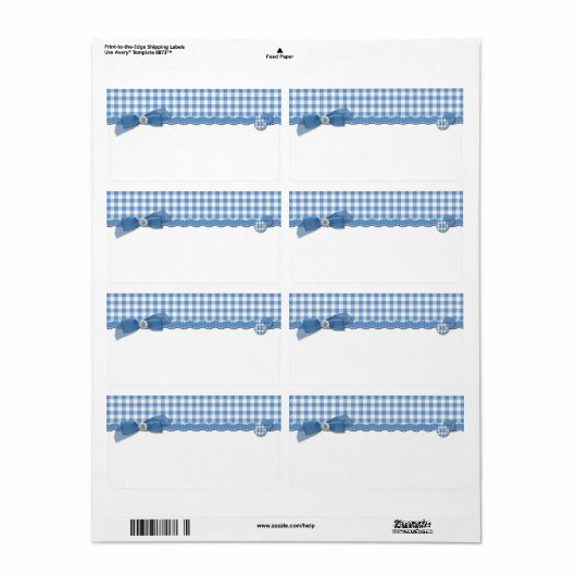 Blue Gingham Label (Full Sheet)